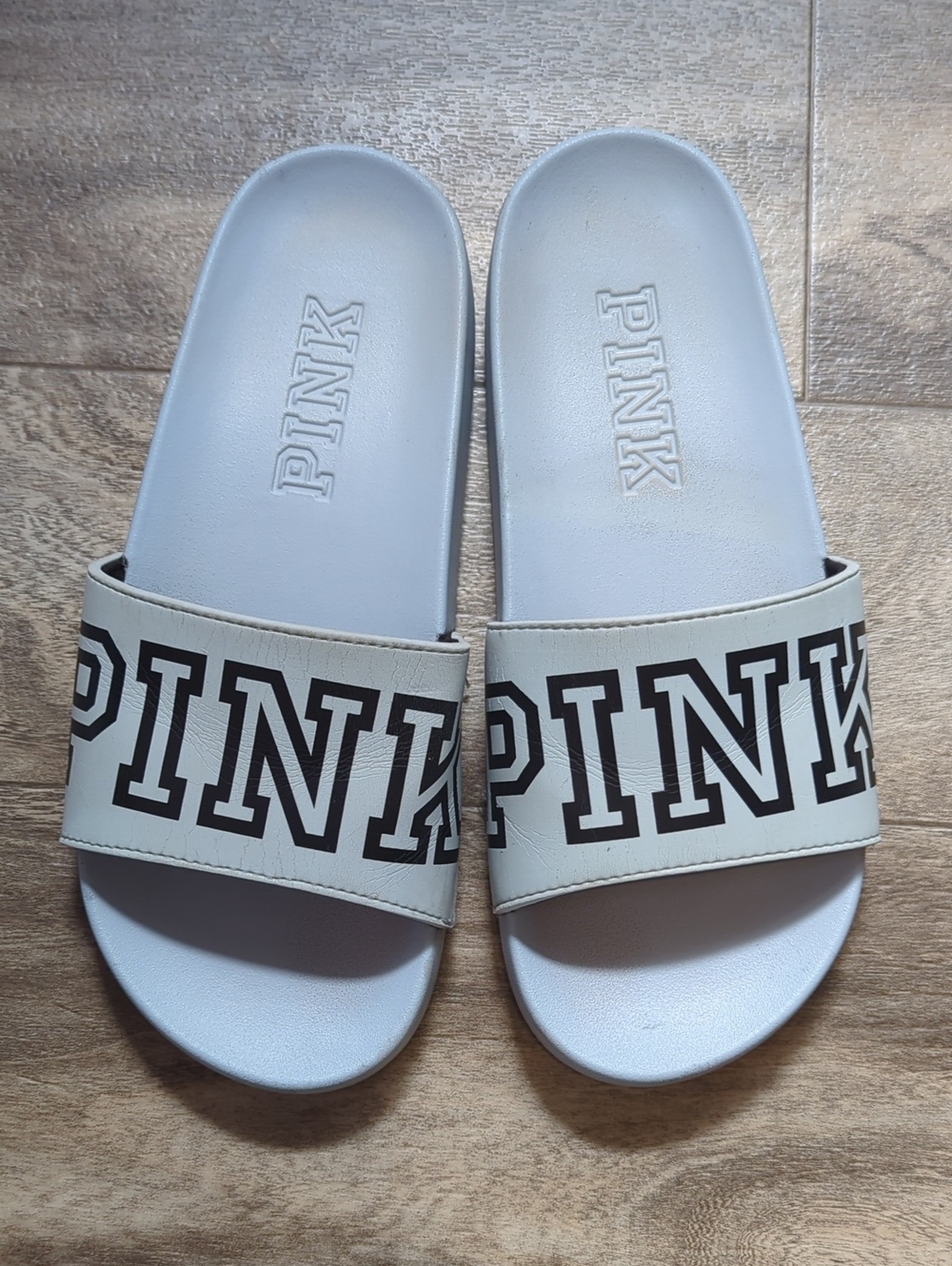 PINK M Light Blue Slides